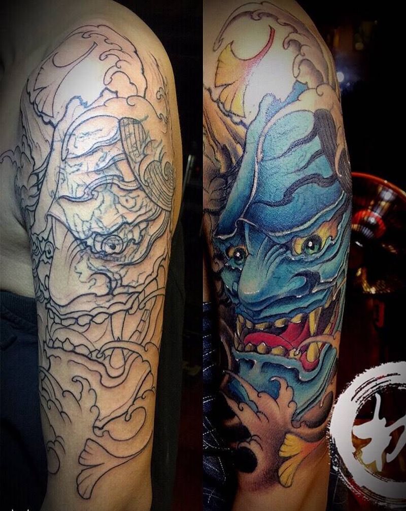 般若遮盖纹身图片