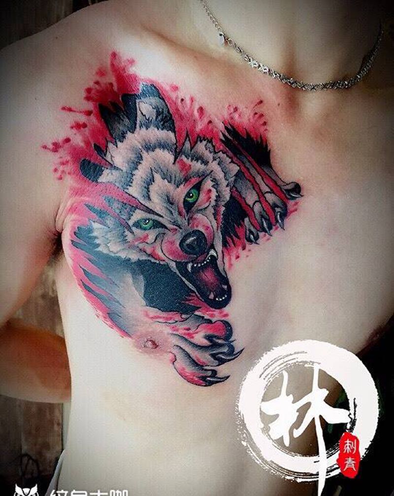 狼纹身图片