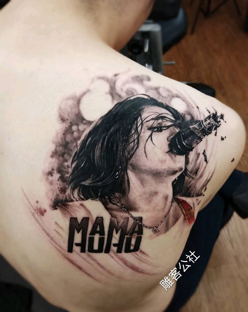 肖像纹身图片_背部欧美写实纹身图案