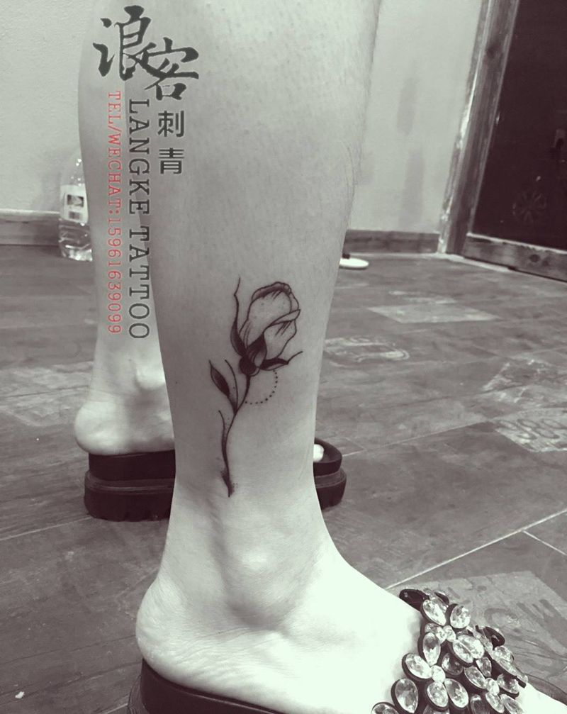 个性小图纹身图片_成品腿部清新几何纹身图案