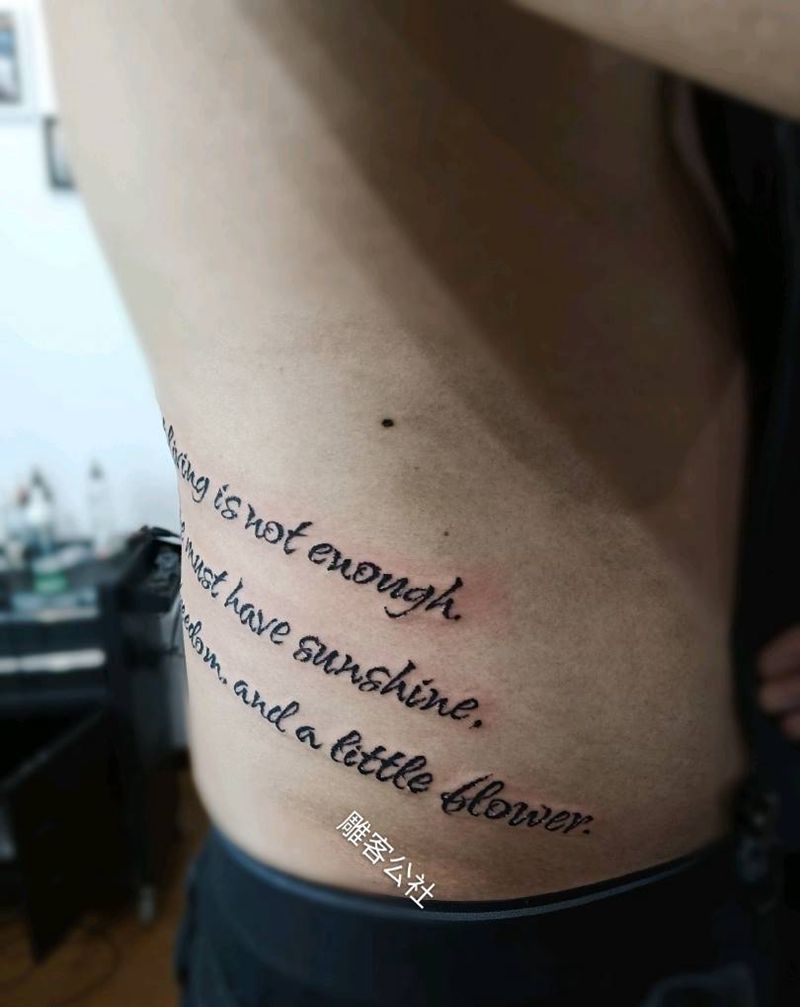 字母纹身图片_腰部图腾纹身图案