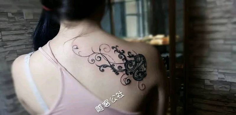 小清新纹身纹身图片_手臂腹部Old School几何纹身图案