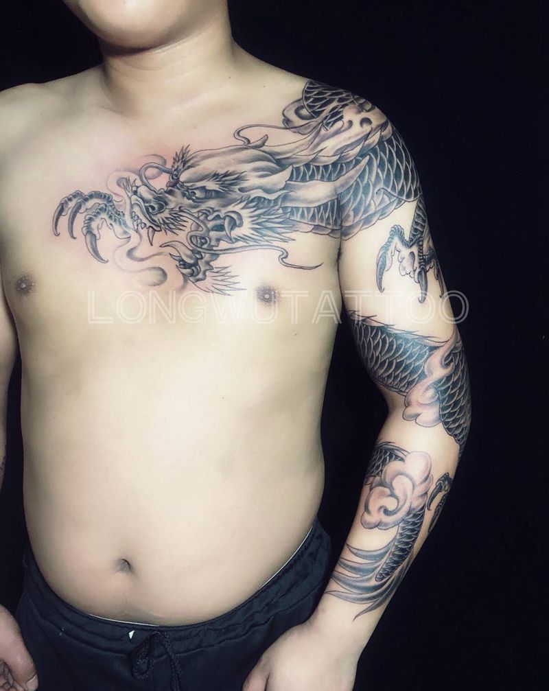 不需介绍纹身图片_手臂胸部新传统纹身图案