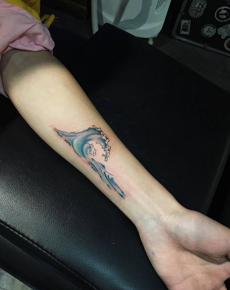 水浪纹身图片_原创纹身图案