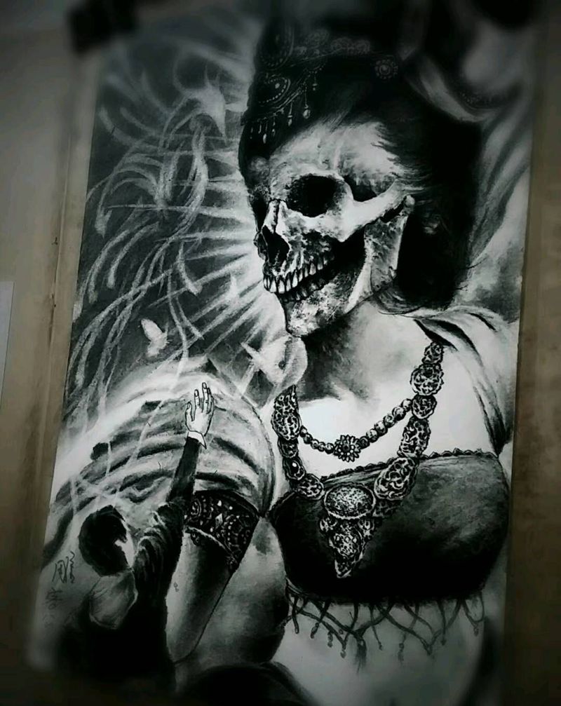 飞天纹身图片_传统原创纹身图案