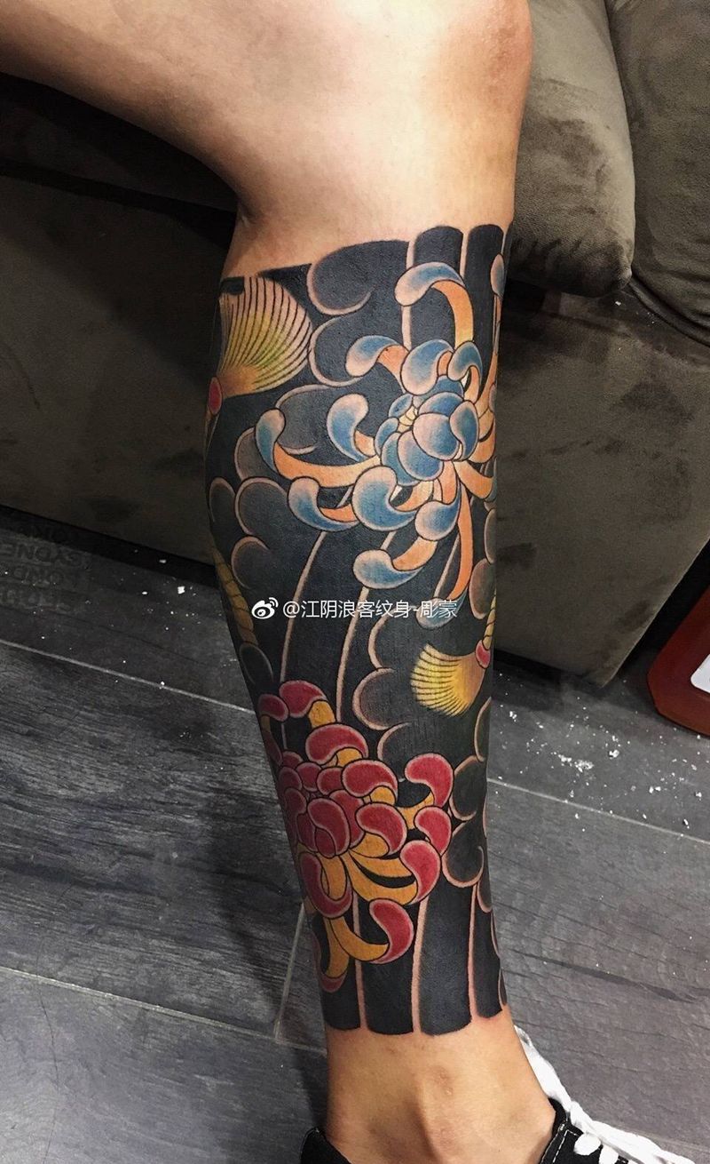 般若菊花纹身图片_传统纹身图案