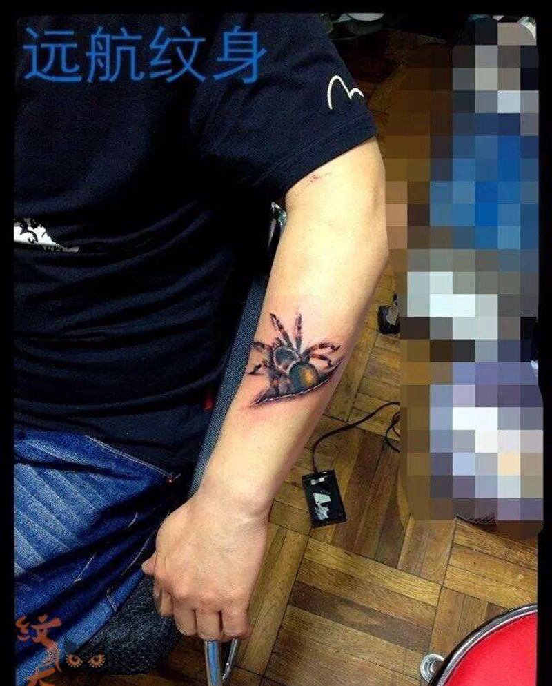 3D蜘蛛纹身，3D蝎子纹身纹身图片_成品手部传统动物纹身图案