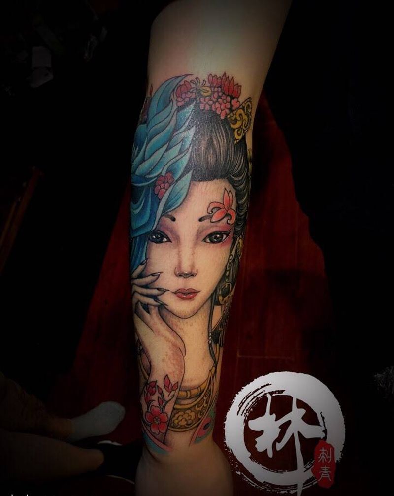 艺妓纹身图片