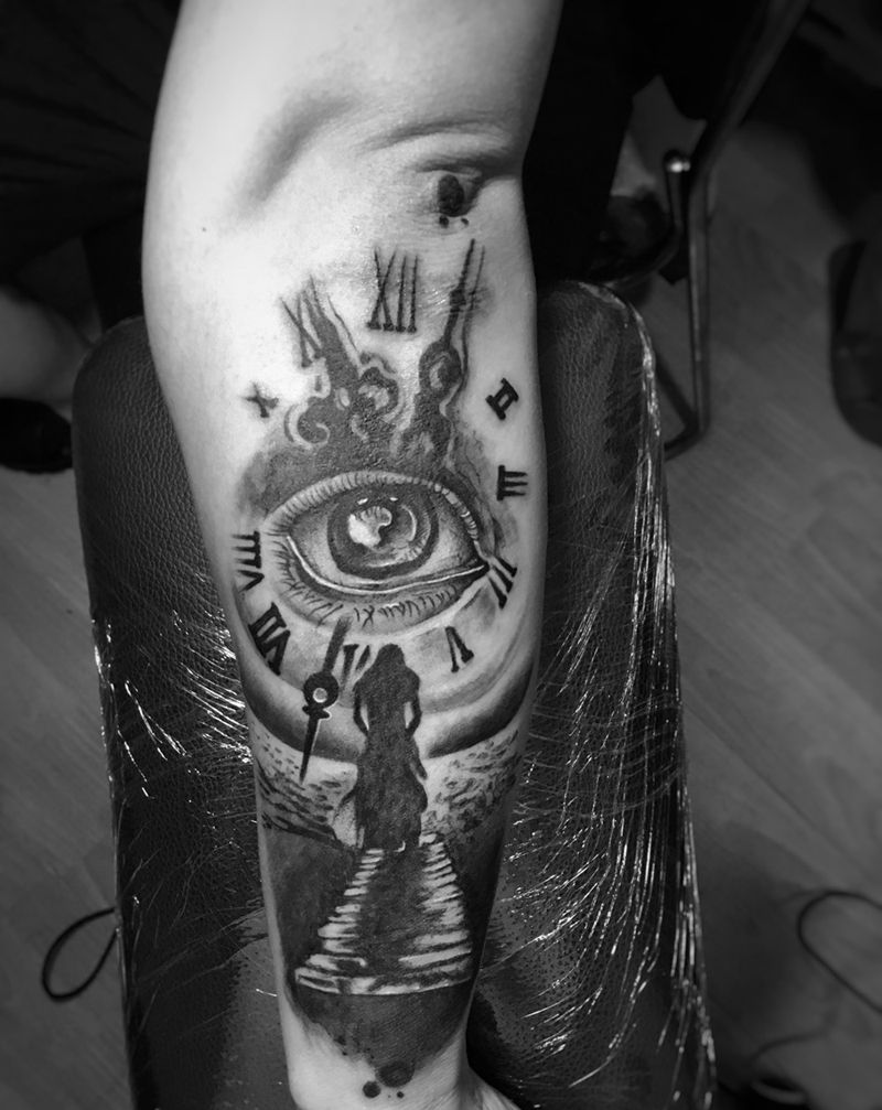 时间纹身图片