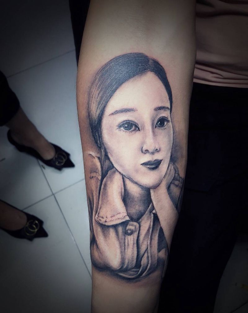 照片肖像纹身图片_手臂欧美写实纹身图案