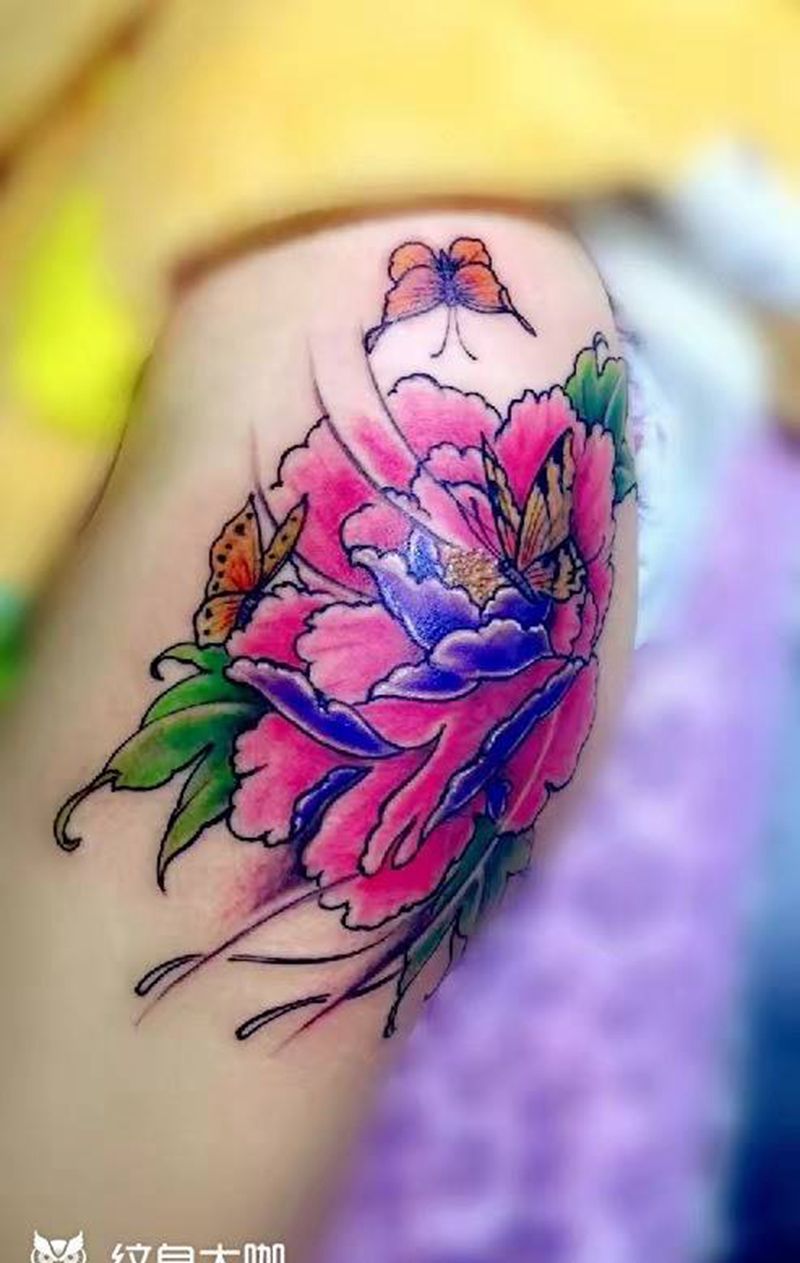 遮盖疤痕纹身图片_腿部臀部成品纹身图案