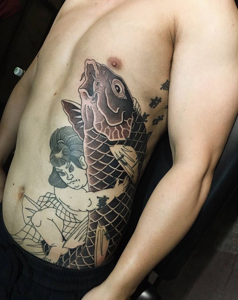 金太郎治鲤纹身图片