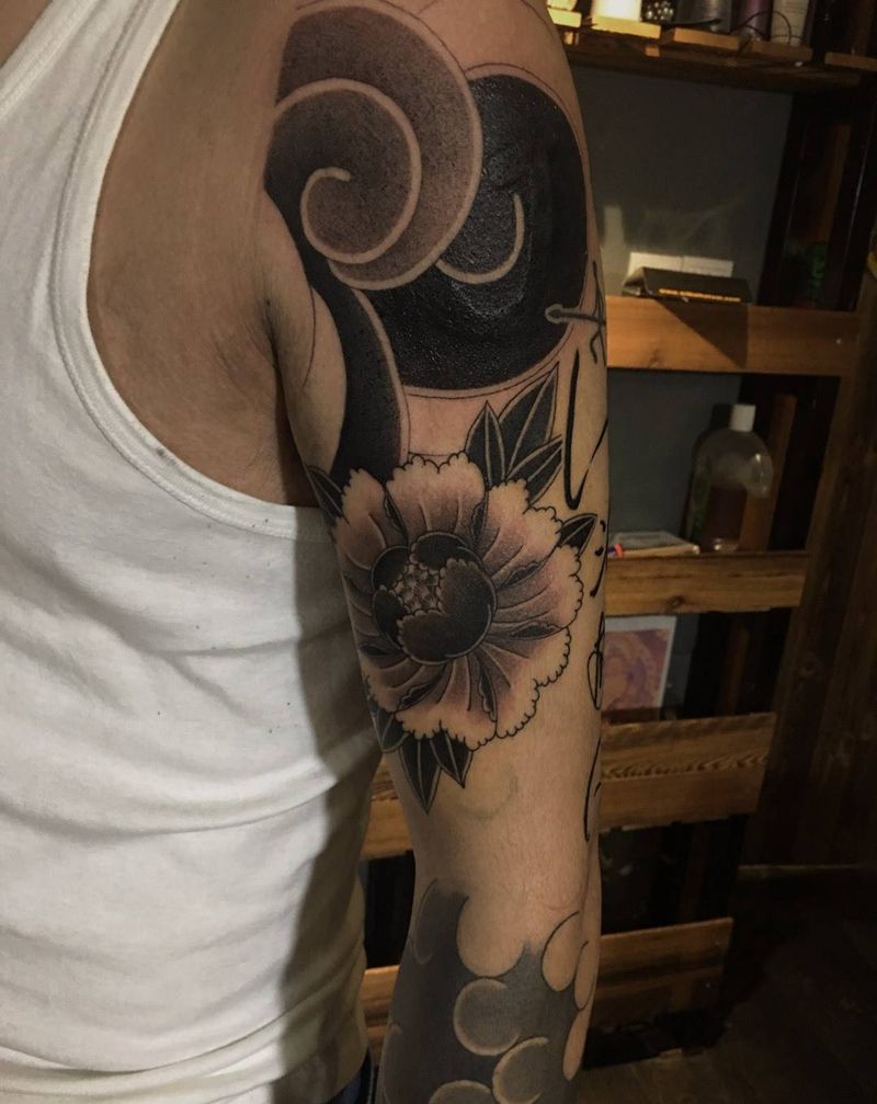 花臂进度纹身图片