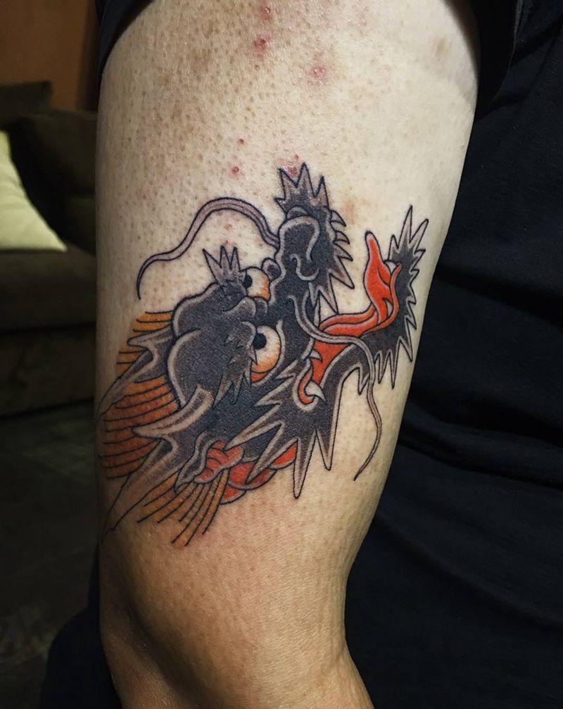 龙头纹身图片_老传统纹身图案