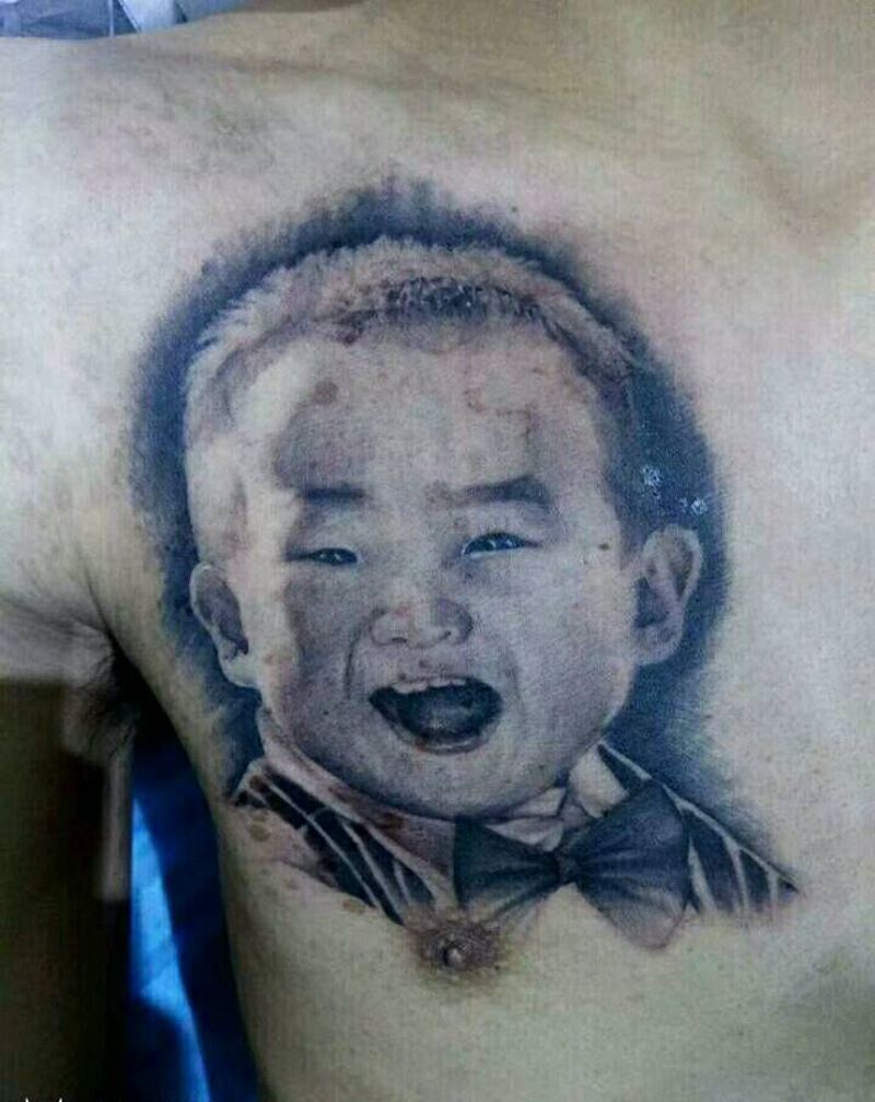 小孩恢复纹身图片