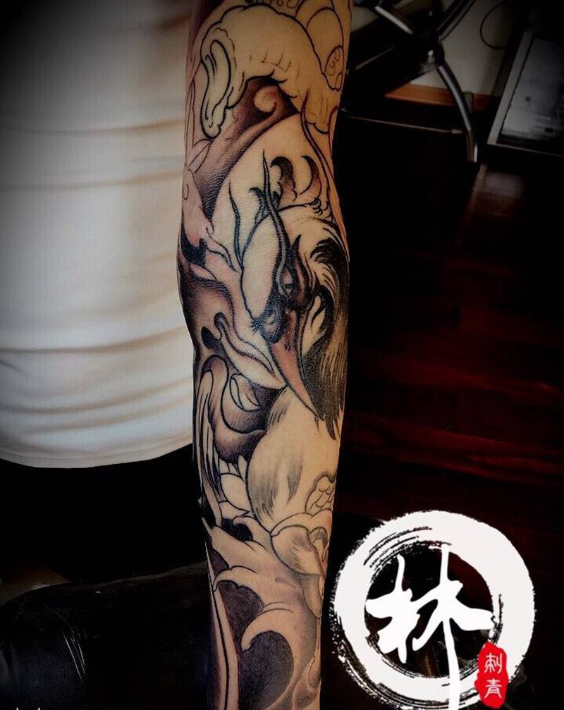 花臂传统纹身图片