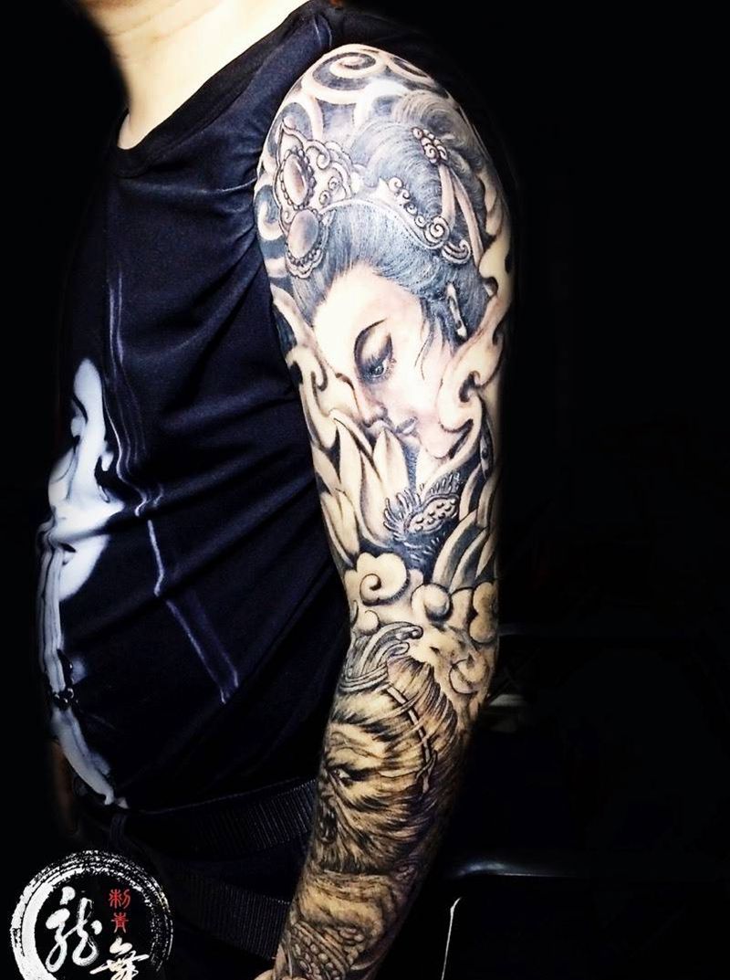 前世 今生纹身图片_手臂成品原创纹身图案