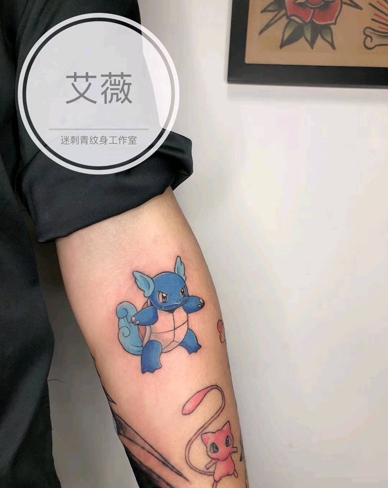 杰尼龟纹身图片_老传统神奇宝贝纹身图案