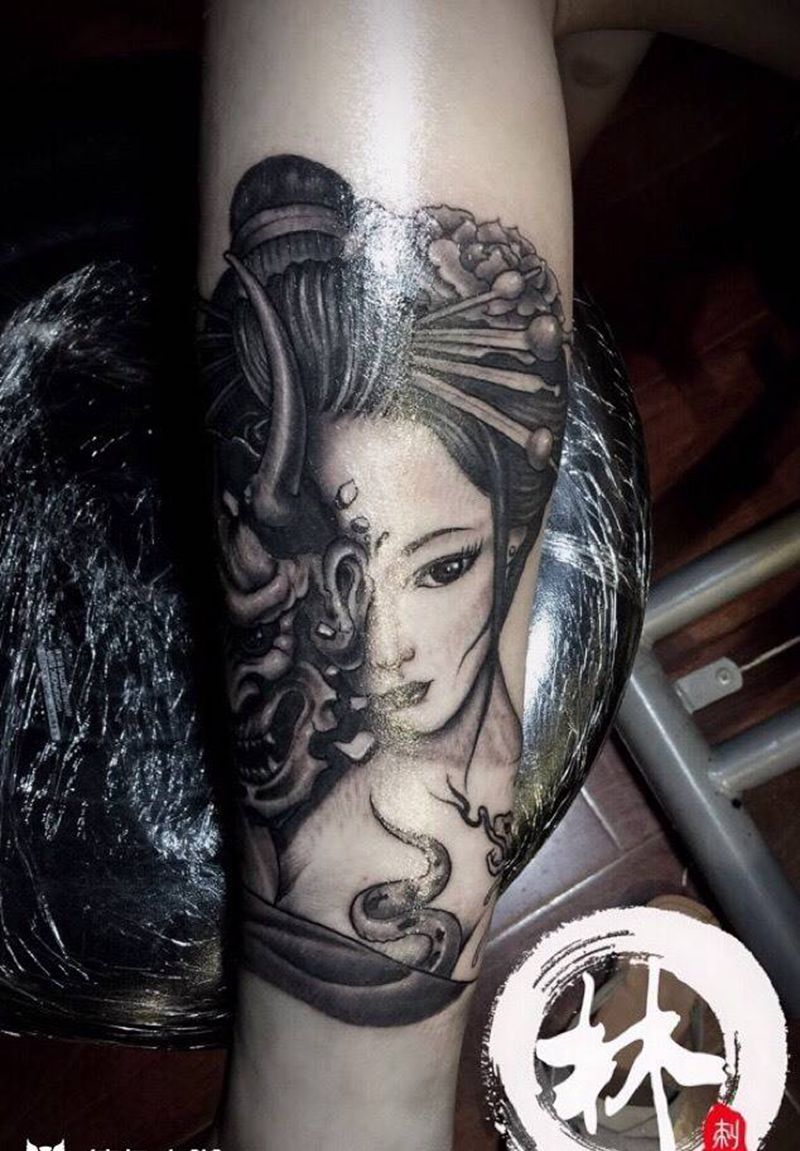 艺妓纹身图片