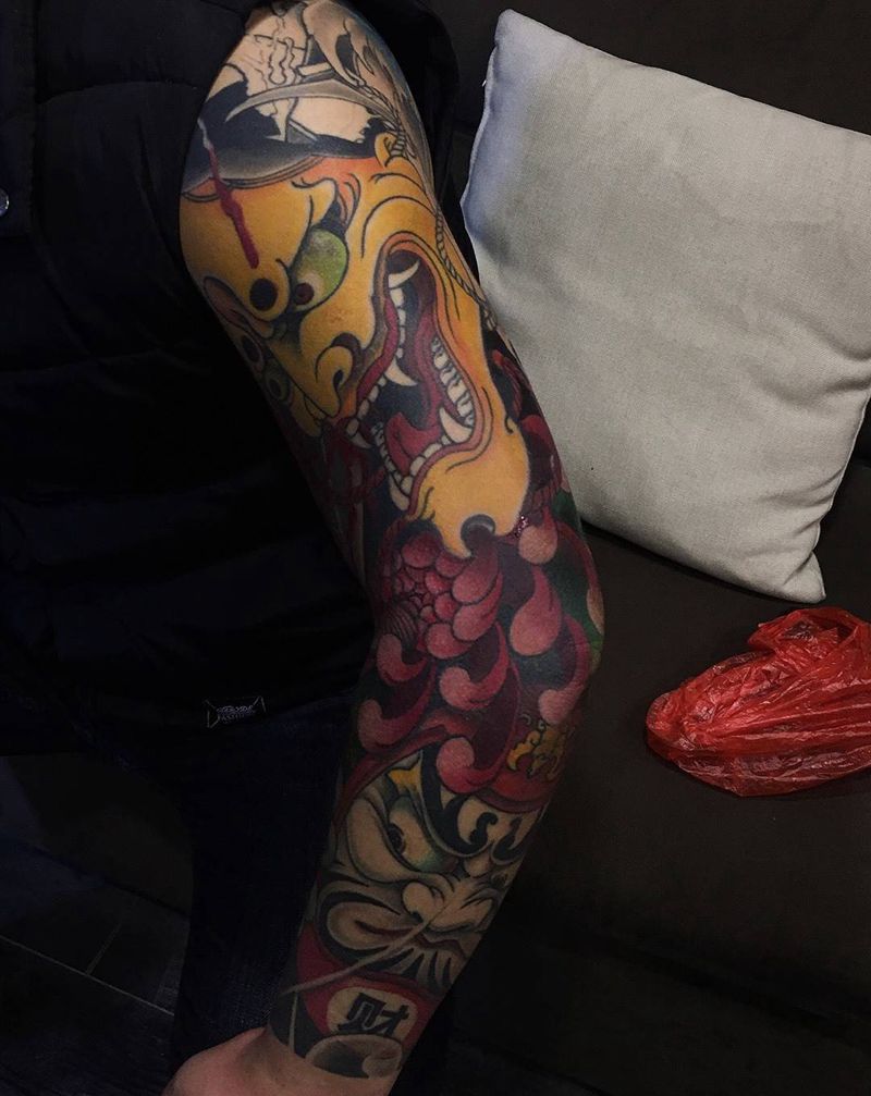 般若，达摩菊花纹身图片