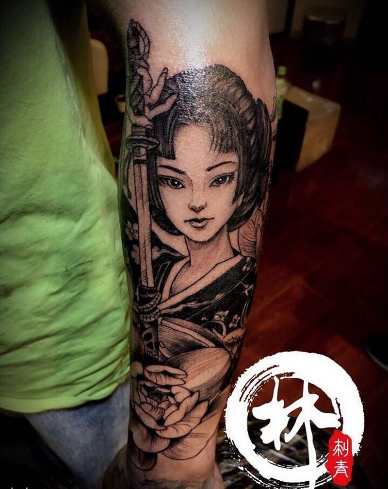 艺妓纹身图片