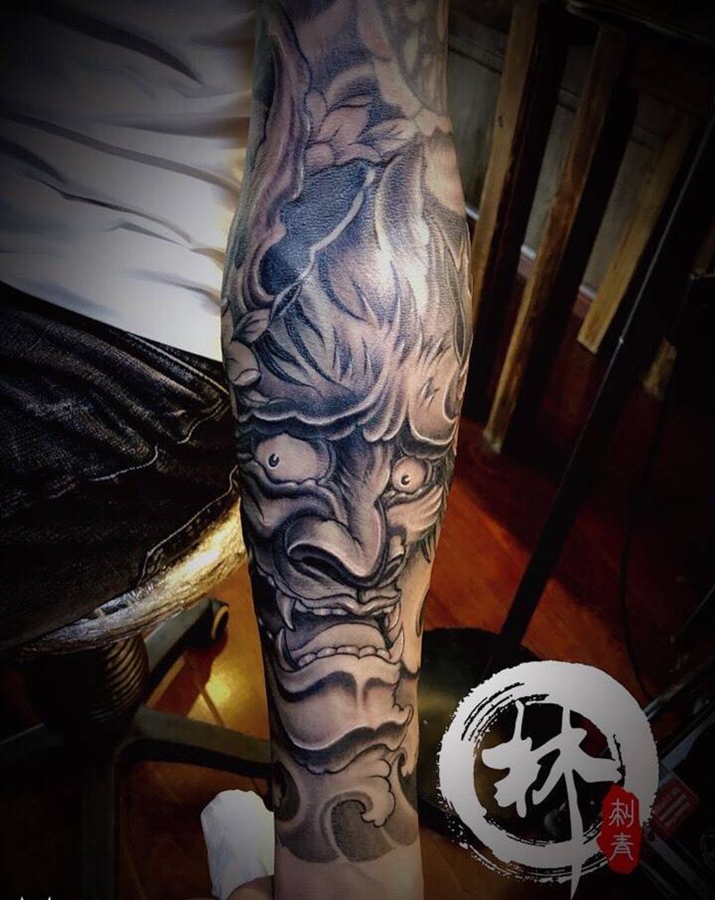 般若花臂纹身图片