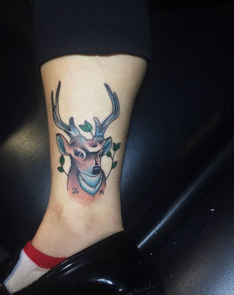 情侣鹿纹身图片