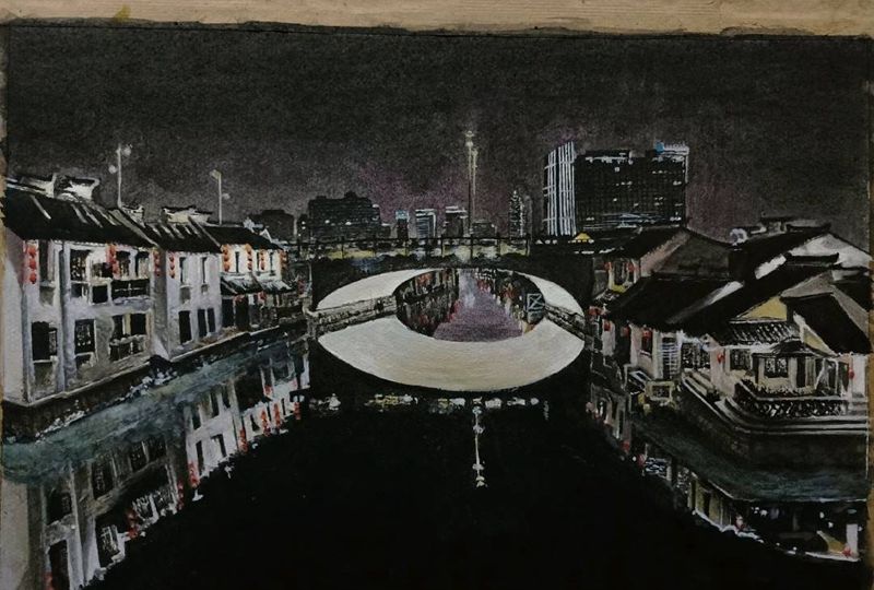 随笔 绘画纹身图片_背部水彩欧美写实纹身图案