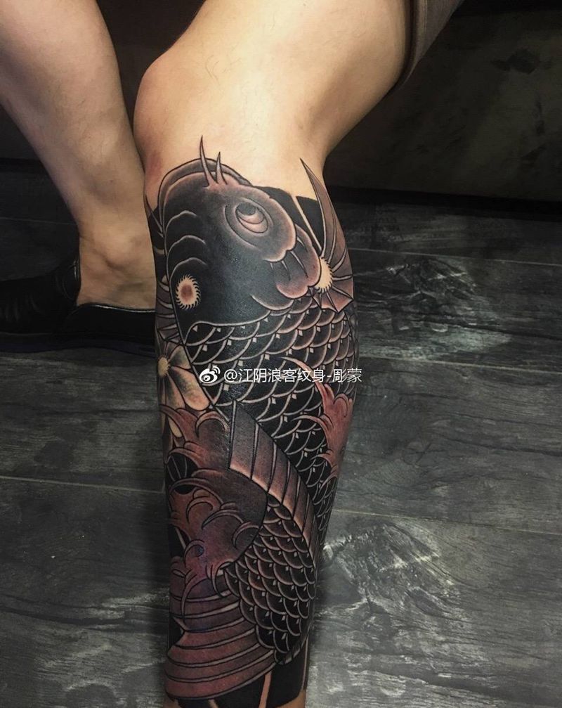 鲤鱼纹身图片_传统纹身图案