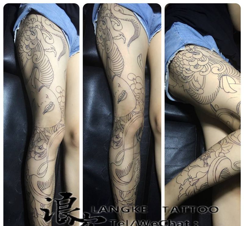 传统花腿纹身图片