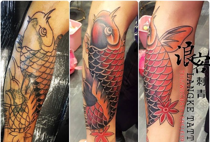 遮盖纹身图片_成品传统动物纹身图案