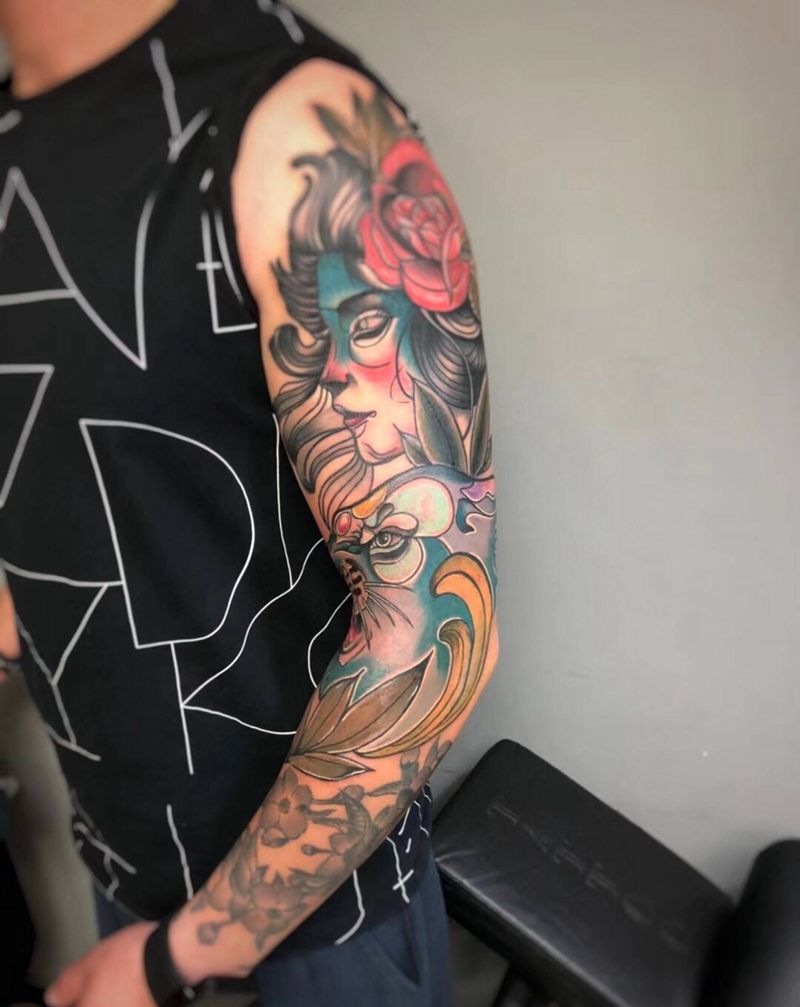 整臂修改未完成纹身图片