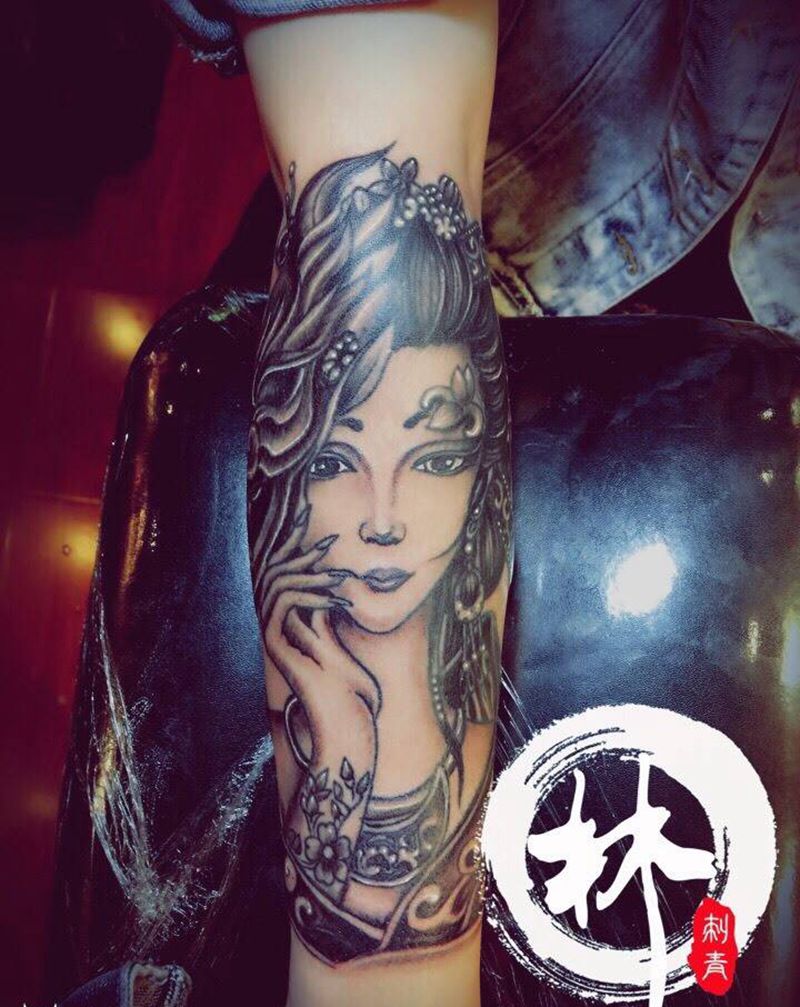 艺妓纹身图片