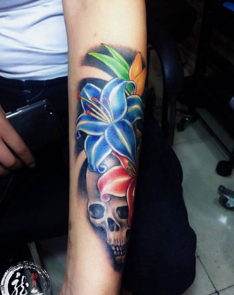 小臂开始了，花臂还远吗纹身图片_手臂原创纹身图案