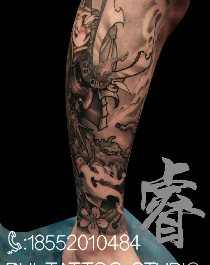 新传统鬼武士完成纹身图片_新传统纹身图案