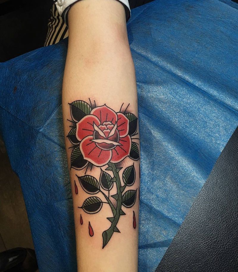 玫瑰花纹身图片