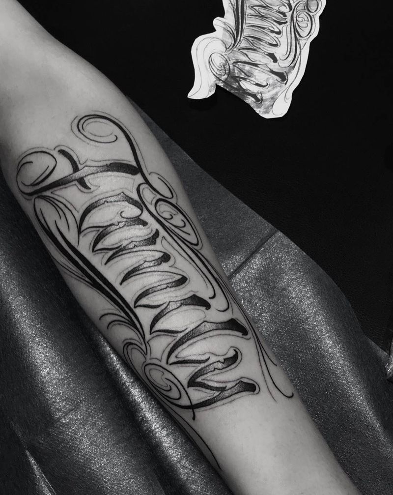 花体字纹身图片