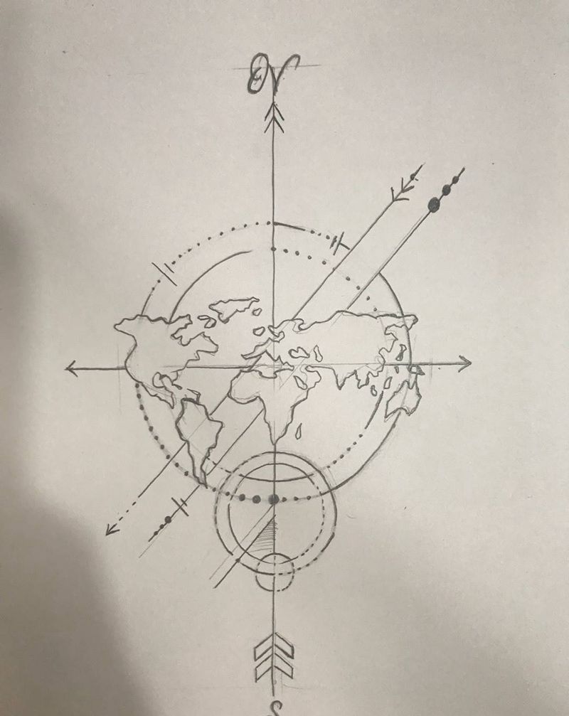 指南针纹身图片