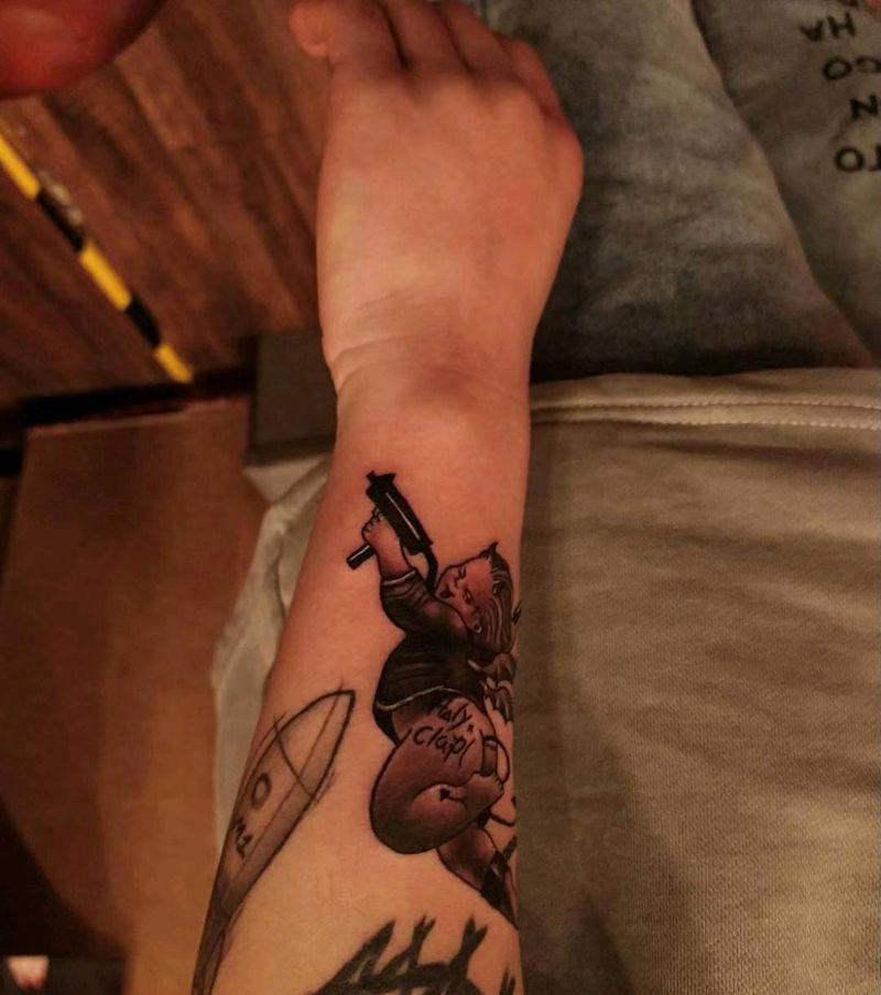 小天使纹身图片_New School纹身图案