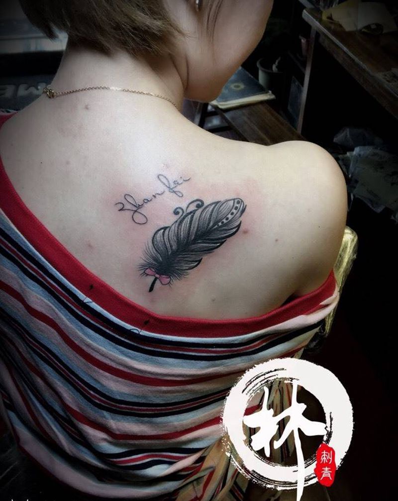 羽毛纹身图片