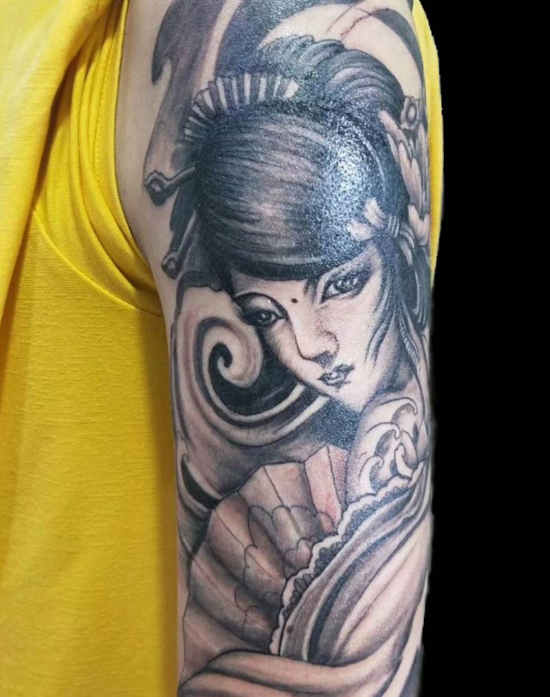 艺姬纹身图片_新传统纹身图案