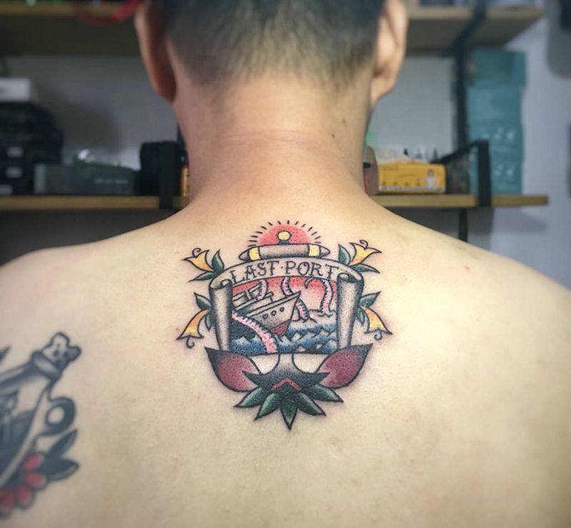 school船锚纹身图片