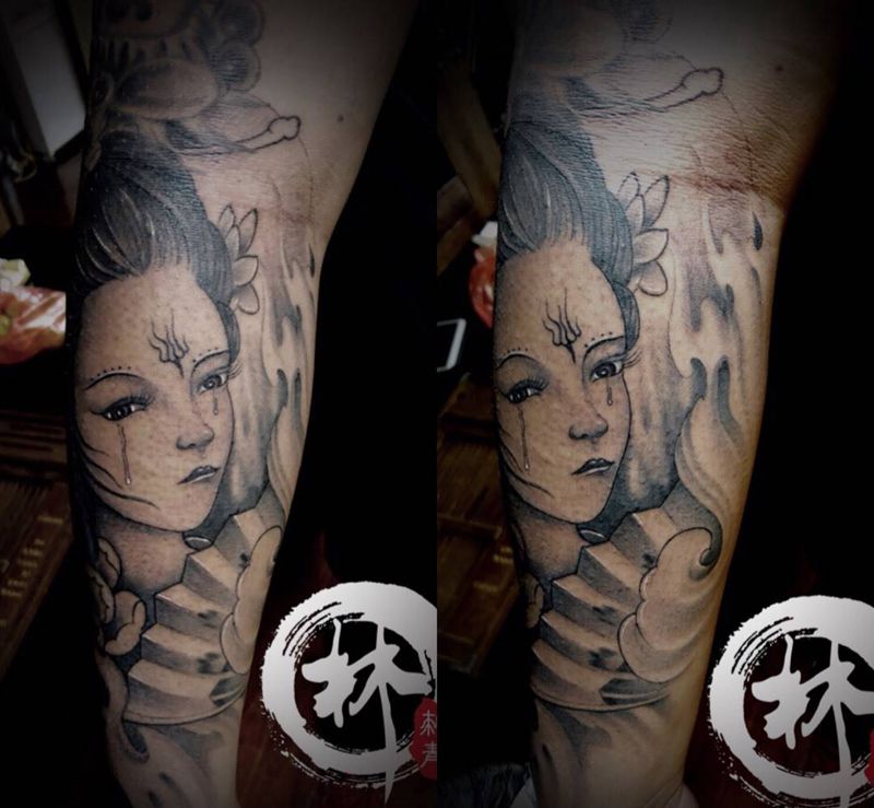 艺妓纹身图片