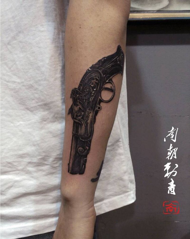 火枪纹身图片