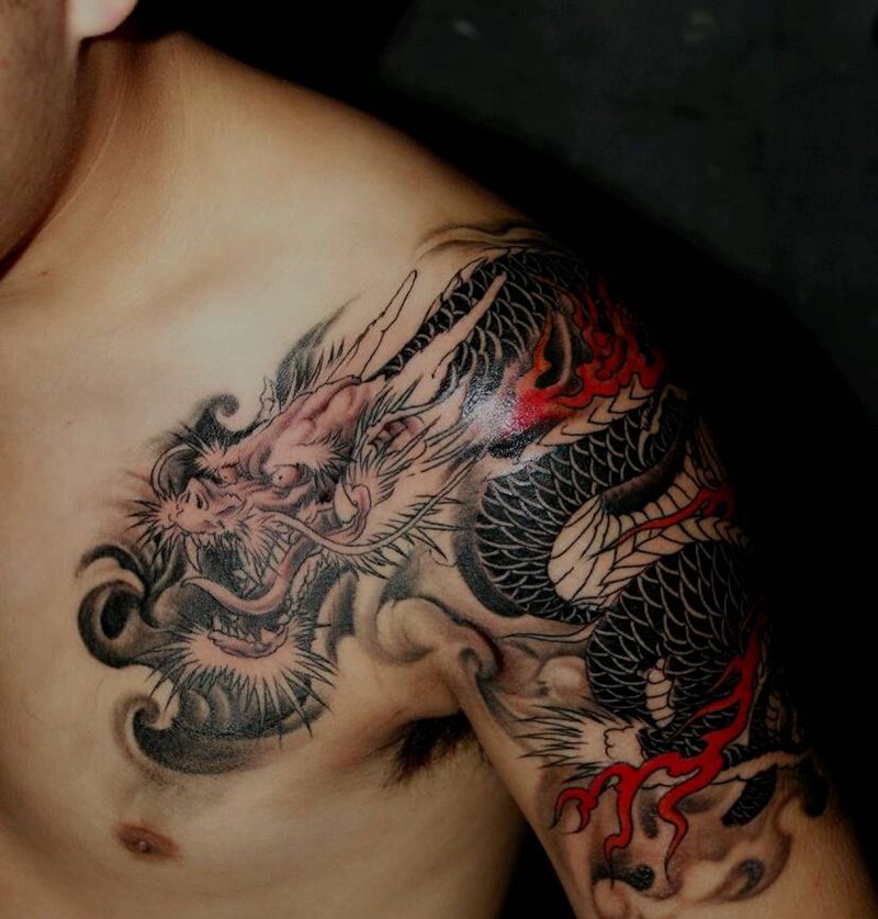 过肩龙，，纹身图片