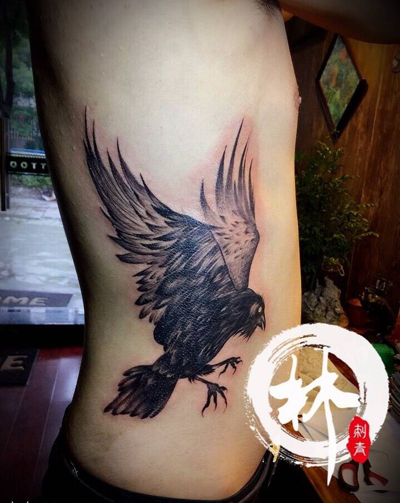乌鸦纹身图片