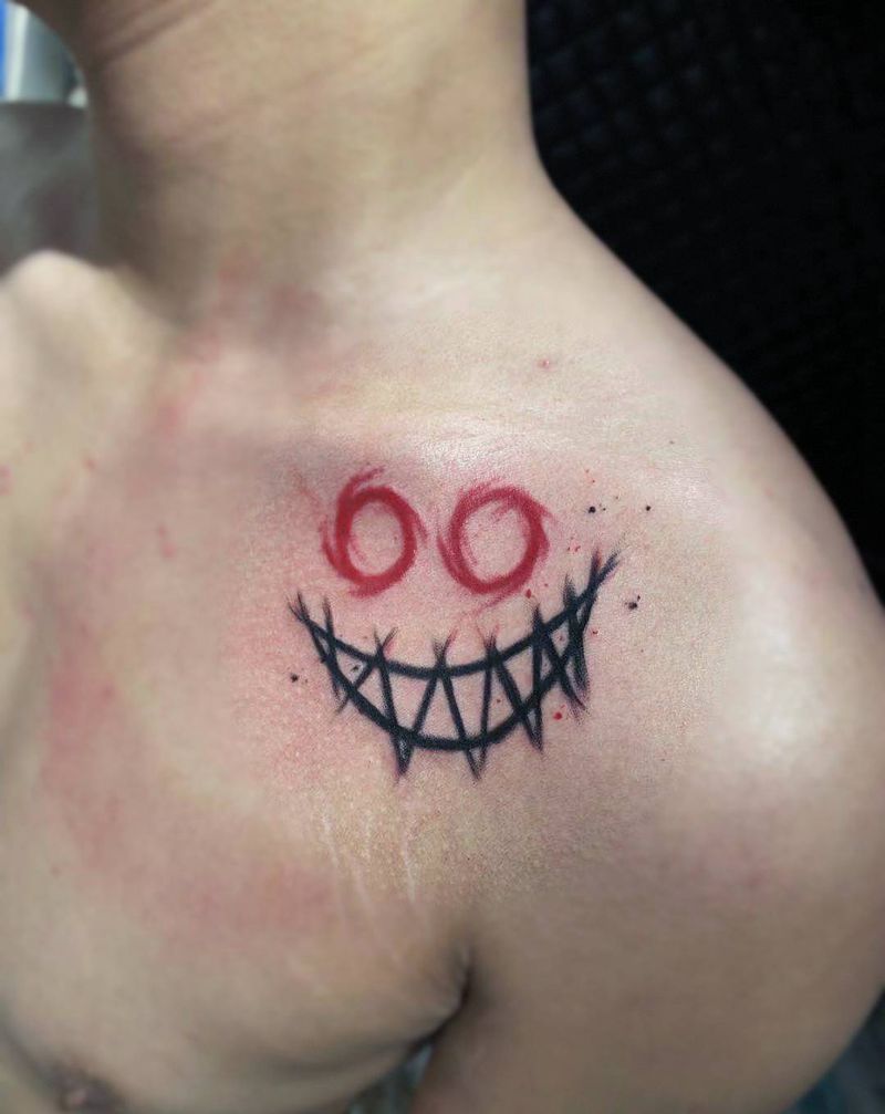 驻店师傅  小作纹身图片_肩部手臂水彩点刺纹身图案