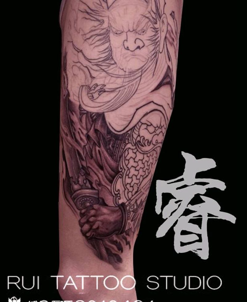 关羽纹身图片_新传统纹身图案