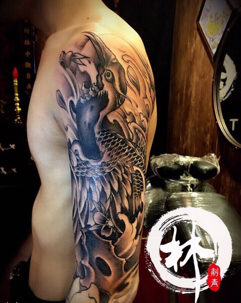 仙鹤纹身图片