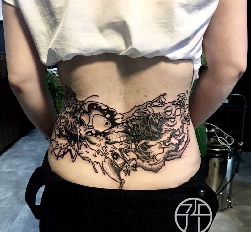 遮盖（未完成）纹身图片